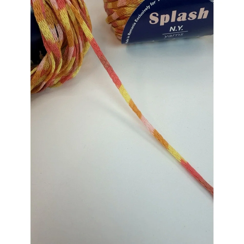 Splash N.Y. Yarns Lot Of 12 Ribbon Variegated 100% Acrylic Made In Romania
